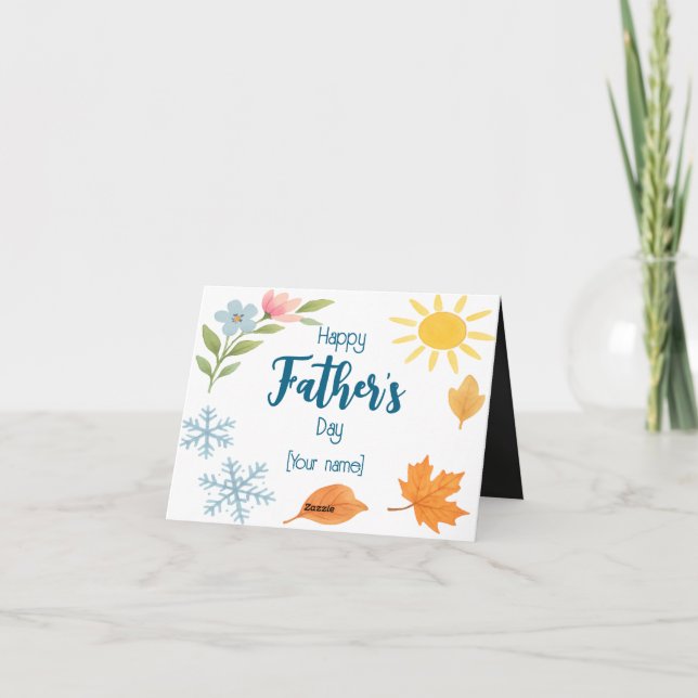 Cartão De Festividades Água-forte de Foto Personalizada Quatro Estações D (Verso)