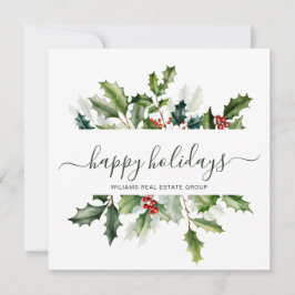 Cartão De Festividades Água-forte de Natal Corporate Greeting de visco