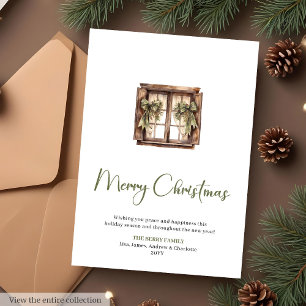 Cartão De Festividades Água-forte Festivo de Natal Editável