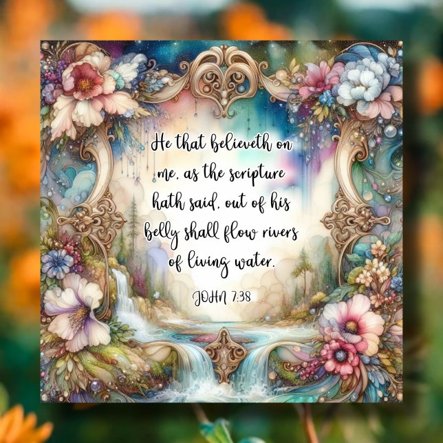 Cartão De Festividades Água Viva Arte Nouveau Páscoa Aquarela (Criador carregado)