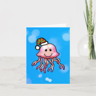 Cartão De Festividades Água-viva de desenho animado festivo e fofo