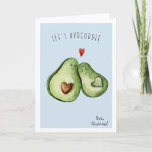 Cartão De Festividades Aguacate Fofo Romance Dia dos Namorados