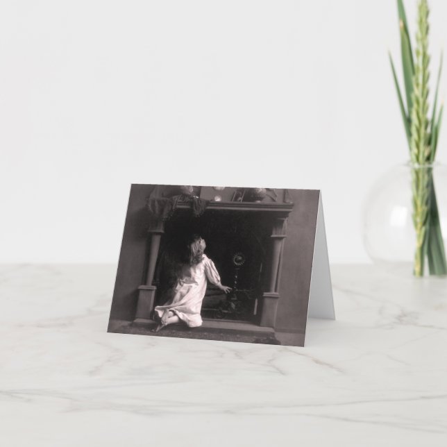 Cartão De Festividades Aguardando Dentro Vazio de Papais noeis (Frente)