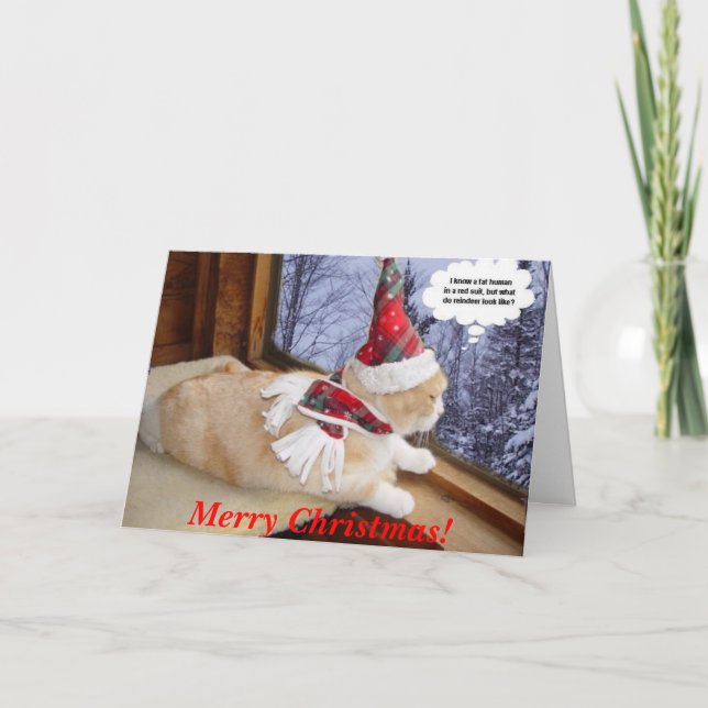 Cartão De Festividades Aguardando Papais noeis (Frente)