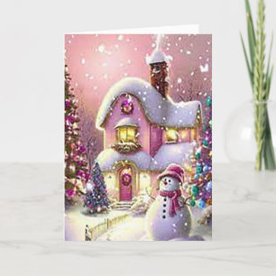 Cartão De Festividades Aguardando Papais noeis dobrados