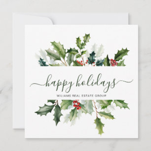 Cartão De Festividades Aguarela de Natal Corporate Greeting do Visco