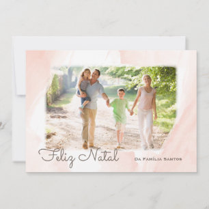 Cartão De Festividades Aguarela foto moderna Feliz Natal