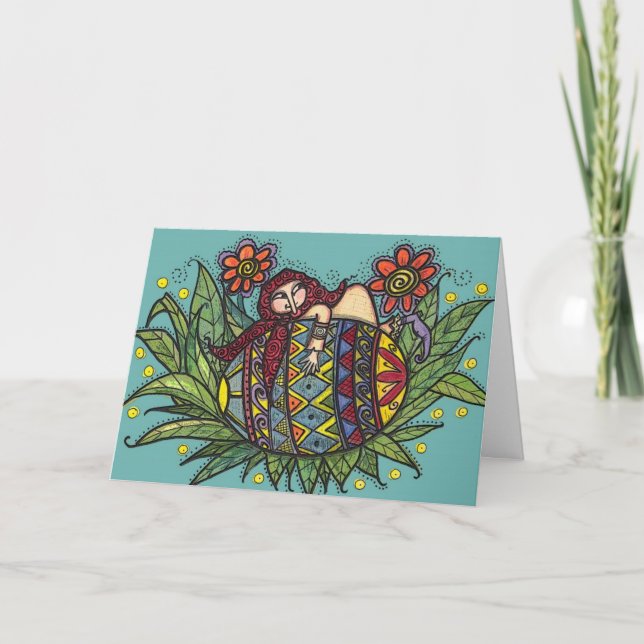 Cartão De Festividades Aguente firme na sua arte popular ucraniana de Pys (Frente)