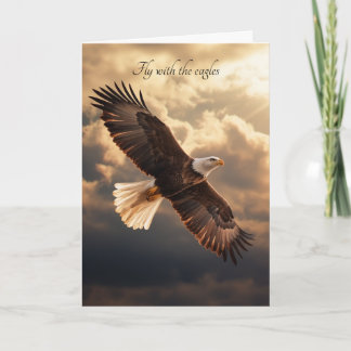 Cartão De Festividades Águia Careca Golden Sunrise Citação Inspiradora