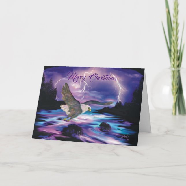 Cartão De Festividades Águia Em Curso Espalhando A Paz Na Terra (Frente)