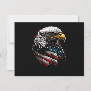 Cartão De Festividades Águia Patriótica EUA Bandeira Americana 4 de Julho