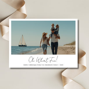 Cartão De Festividades Ah Que Diversão Natal Família Náutica Foto Praia