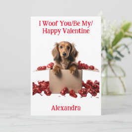 Cartão De Festividades Ai, Seja Meu Namorados Feliz Dachshund Puppy