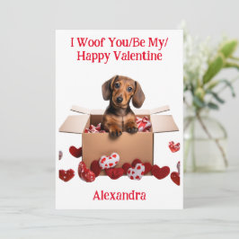 Cartão De Festividades Ai, Seja Meu Namorados Feliz Dachshund Puppy