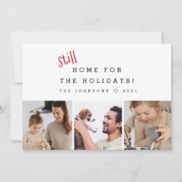 Cartão De Festividades Ainda em casa para as Férias Engraçadas Fotos 2021