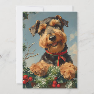 Cartão De Festividades Airedale Terrier Christmas