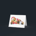 Cartão De Festividades Airedale Terrier Christmas Waiting for Santa<br><div class="desc">This Holiday pup in your favorite breed,  the Airedale Terrier,  is dressed in his Santa Suit PJs holding a Candy Cane and is Waiting for Santa Claus with his trusty Teddy Bear stuffy.</div>