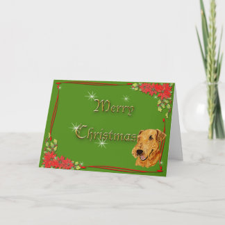 Cartão De Festividades Airedale Terrier Felry Christmas