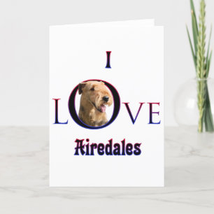 Cartão De Festividades Airedale Terrier I Love