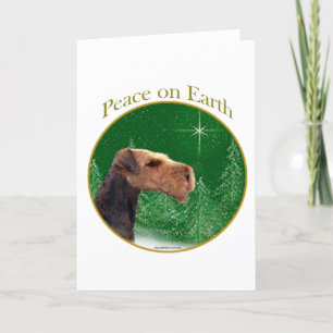 Cartão De Festividades Airedale Terrier Peace