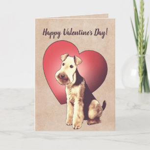 Cartão De Festividades Airedale Terrier Valentine's Day Card