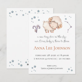 Cartão De Festividades Aires Zodiac Birth Announcement