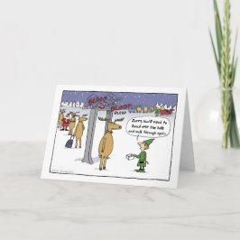 Cartão De Festividades Airline Sleigh Security Engraçado Cartoon de Natal