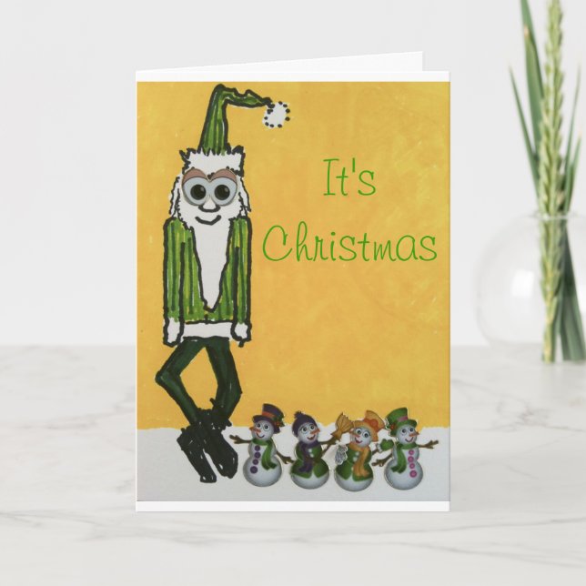 Cartão De Festividades Ajudante pequeno de Santa (Frente)