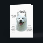 Cartão De Festividades Akita (wht) History Design<br><div class="desc">Your favorite AKC dog breed is the black Akita. The Akita is a powerfully built dog originally developed to hunt bears in Japan. The Japanese now use the Akita as a guard dog and police dog. The Akita is a member of the Working group and was first registered by the...</div>