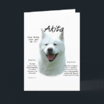 Cartão De Festividades Akita (wht) History Design<br><div class="desc">Your favorite AKC dog breed is the black Akita. The Akita is a powerfully built dog originally developed to hunt bears in Japan. The Japanese now use the Akita as a guard dog and police dog. The Akita is a member of the Working group and was first registered by the...</div>