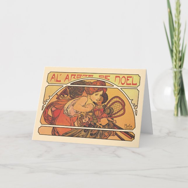 Cartão De Festividades Al' Arbre De Noel- Alphons Mucha (Frente)