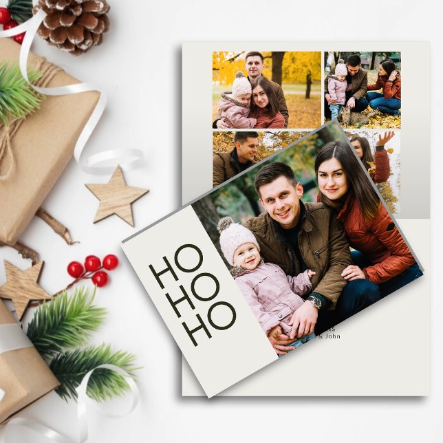 Cartão De Festividades Alabaster White "HO HO HO" (Criador carregado)