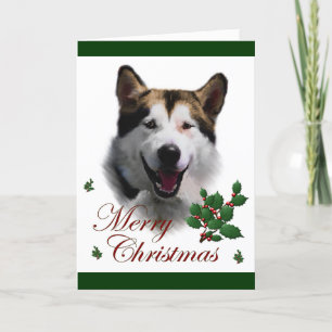 Cartão De Festividades Alaskan Malamute Christmas