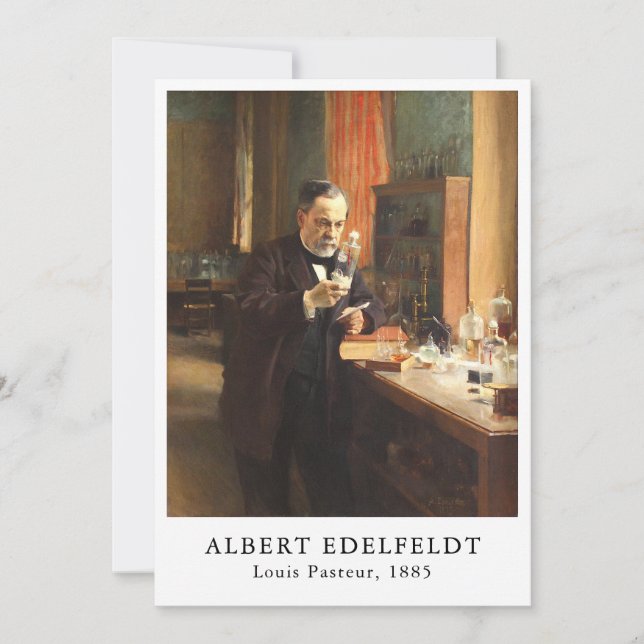 Cartão De Festividades Albert Edelfeldt — Louis Pasteur (1885) (Frente)