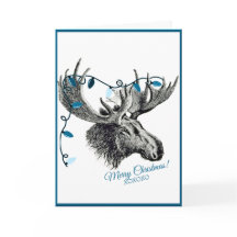 Alce de Natal bobo com Luzes Azuis