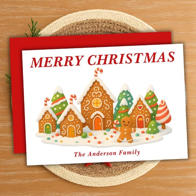 Cartão De Festividades Aldeia de Pão-Branco Cena de Natal (Criador carregado)