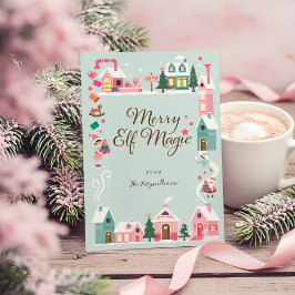 Cartão De Festividades Aldeia Rosa Santa Claus do Polo Norte