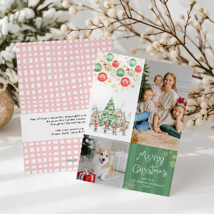 Cartão De Festividades Aldeia Whimsical Winter Village Feliz Natal 2 Foto