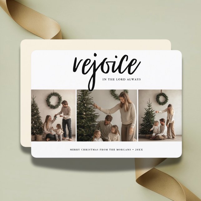 Cartão De Festividades Alegra-Se Com O Senhor Natal Religioso 3 Foto (Criador carregado)