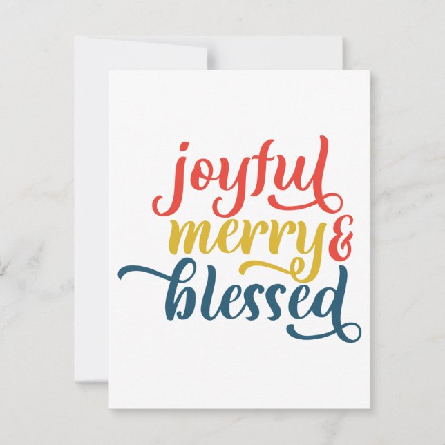 Cartão De Festividades Alegre, Alegre e Abençoado  (Frente)