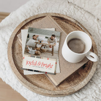 Cartão De Festividades Alegre & Brilhante Foto de Xadrez de Inverno Aconc