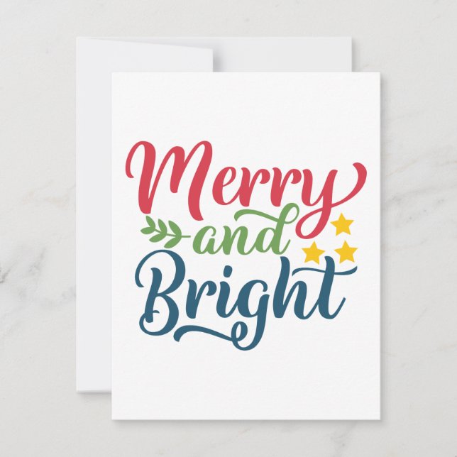 Cartão De Festividades Alegre e Brilhante  (Frente)