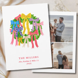 Cartão De Festividades Alegre Grinalda de Natal Diversão Arcos 3 Foto Fam