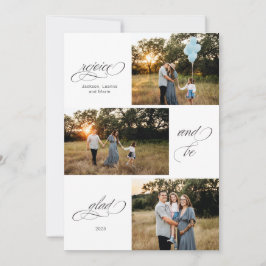 Cartão De Festividades Alegre-se e seja feliz três design de fotos