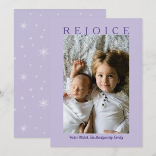 Cartão De Festividades Alegre-se Lavanda Roxa Natal Foto Personalizada