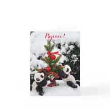 Alegrem-se Natal Ano Novo Pandas em Jogo