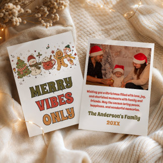 Cartão De Festividades Alegres Vibrações de Natal Apenas Foto Caprichosa