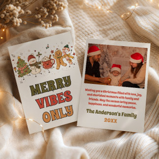 Cartão De Festividades Alegres Vibrações de Natal Apenas Foto Caprichosa