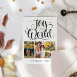 Cartão De Festividades Alegria ao Mundialista Foto do Orçamento de Natal<br><div class="desc">Joy para o Cartão de Férias de Natal Minimalista Mundial</div>