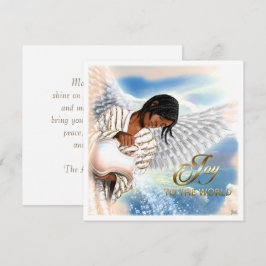 Cartão De Festividades Alegria ao Mundo. Afro-Americano Angel Christmas